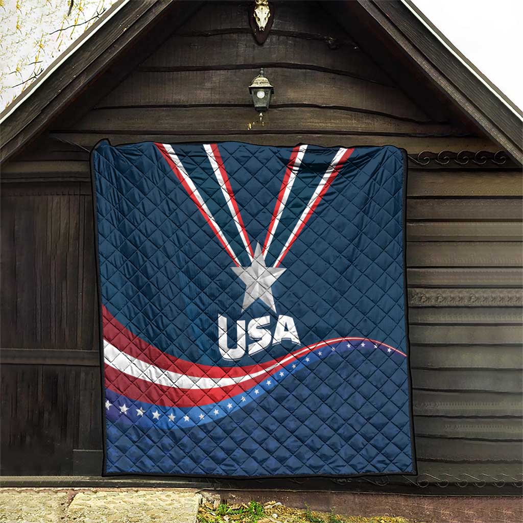 USA Star Medal Quilt United States of America Champion - Wonder Print Shop
