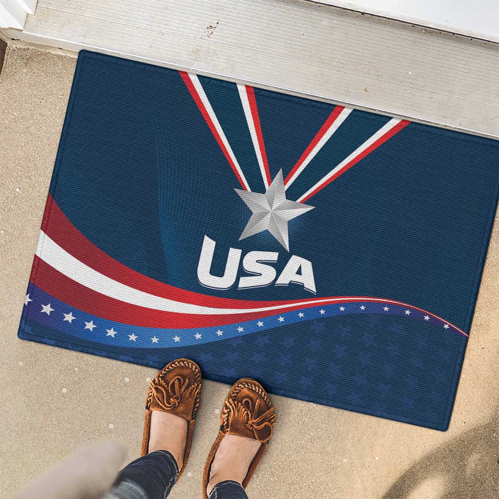 USA Star Medal Rubber Doormat United States of America Champion - Wonder Print Shop