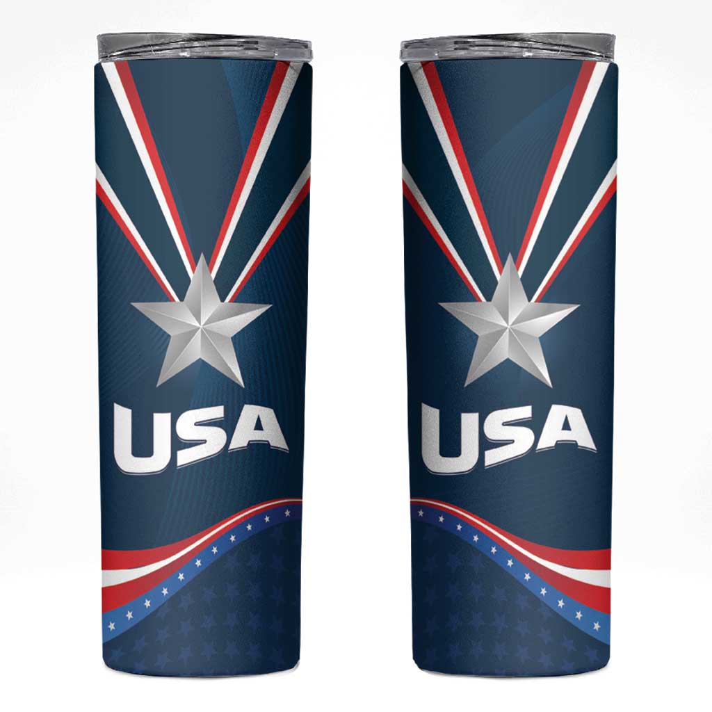 USA Star Medal Skinny Tumbler United States of AmericaChampion - Wonder Print Shop