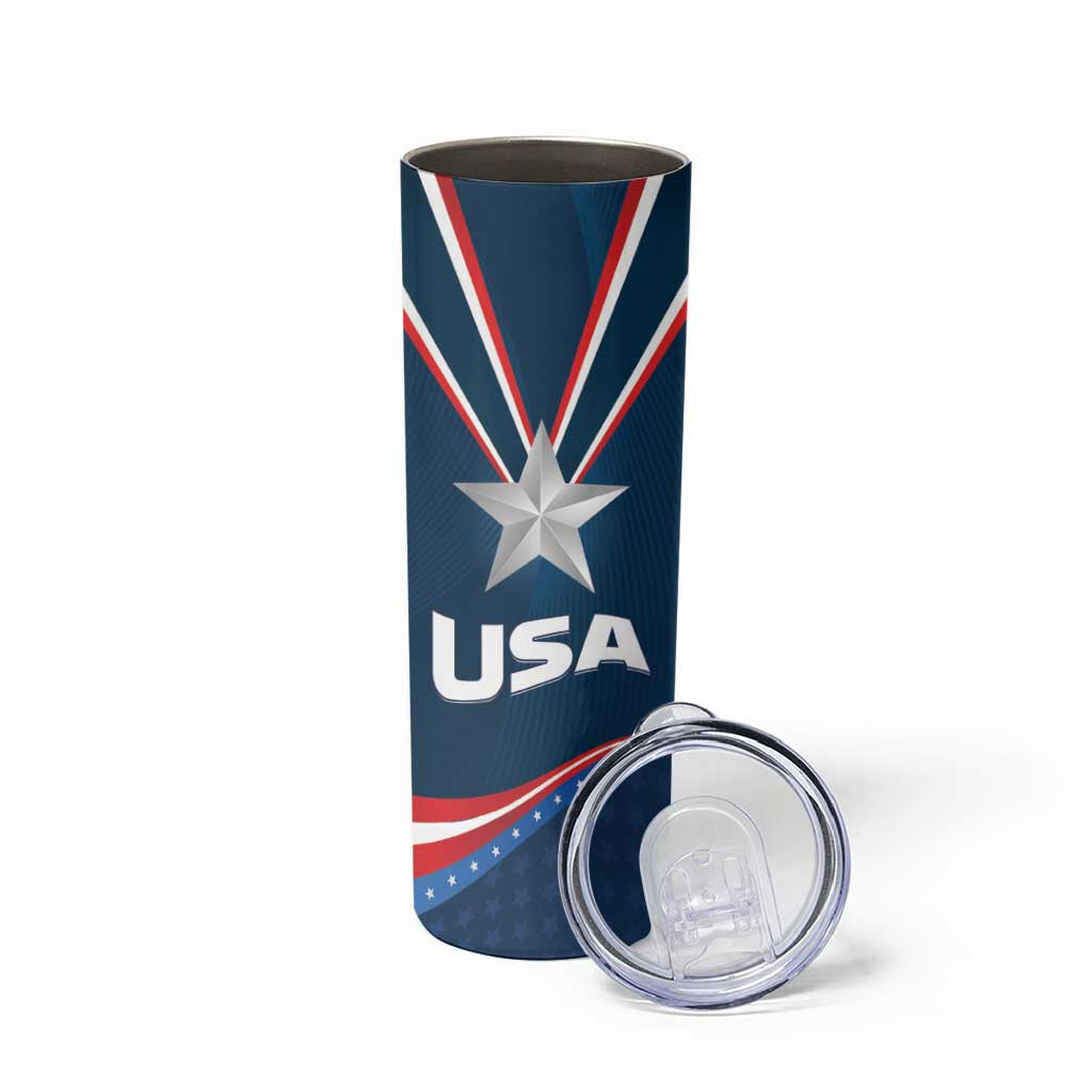 USA Star Medal Skinny Tumbler United States of AmericaChampion - Wonder Print Shop