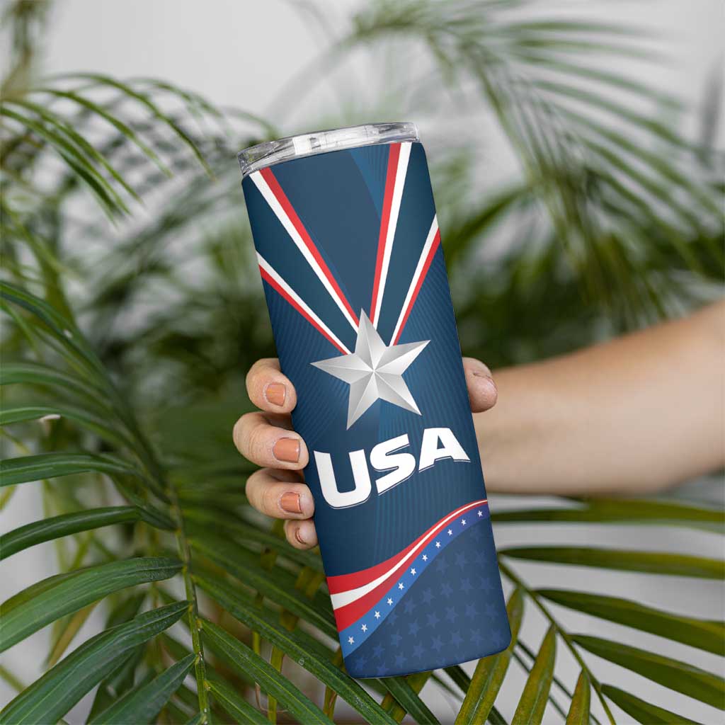 USA Star Medal Skinny Tumbler United States of AmericaChampion - Wonder Print Shop