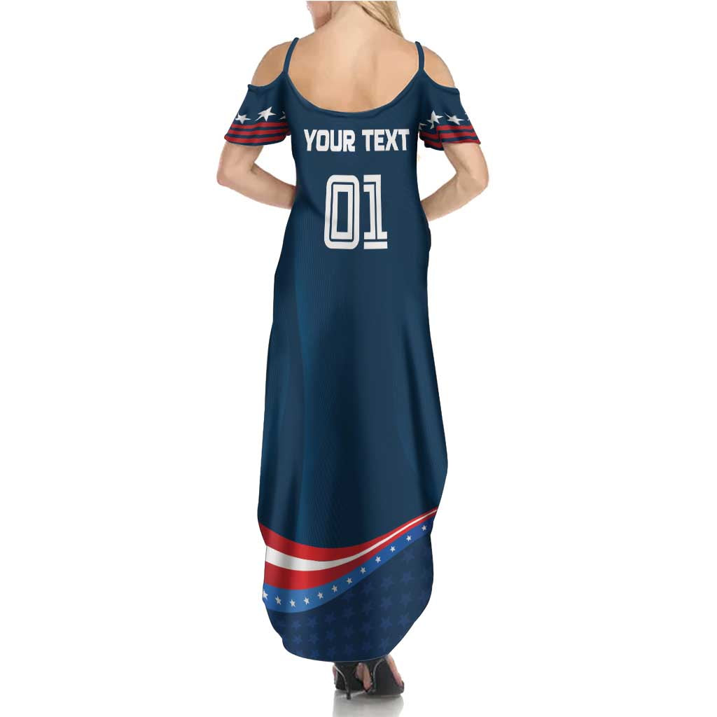 Custom USA Star Medal Summer Maxi Dress United States of America Champion - Wonder Print Shop