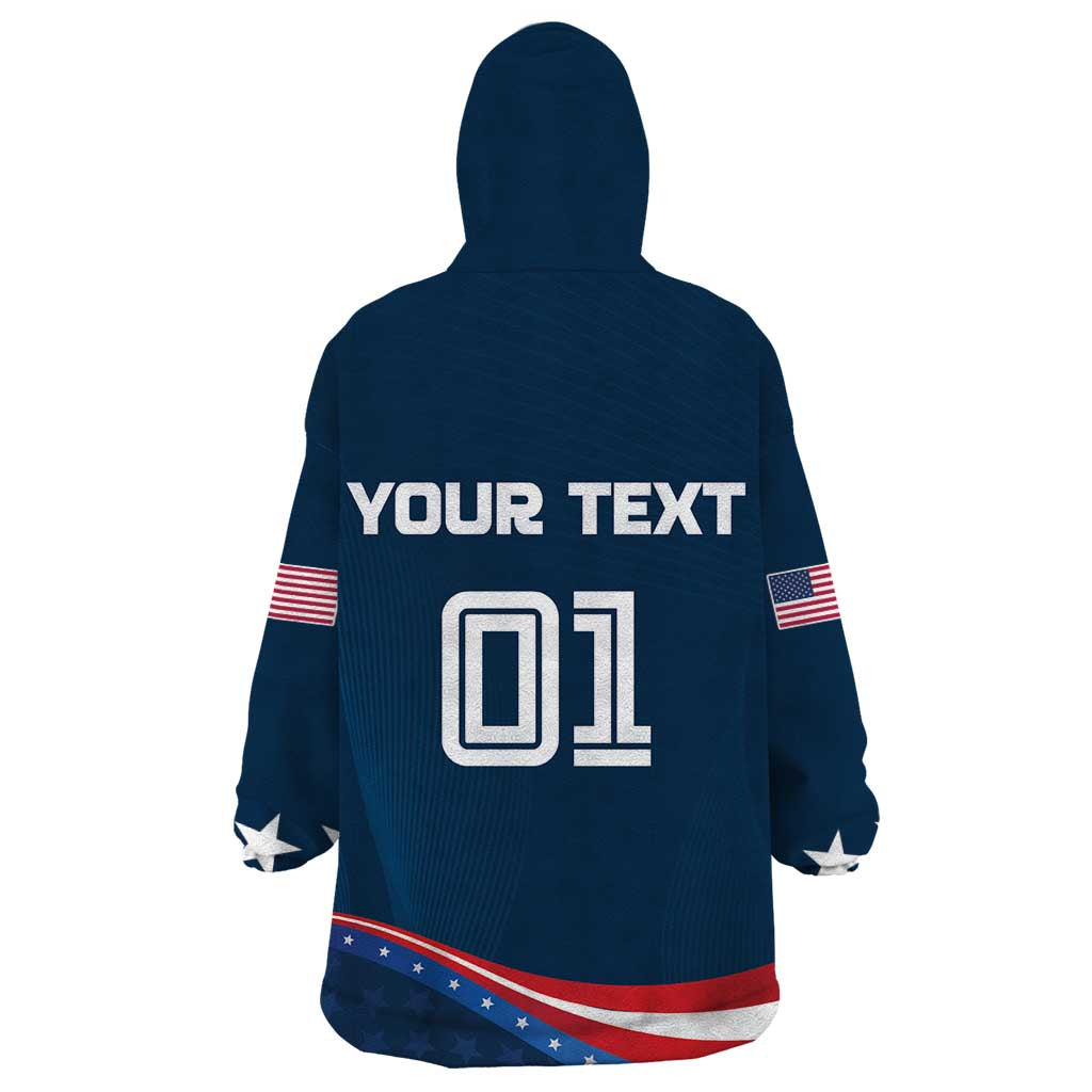 Custom USA Star Medal Wearable Blanket Hoodie United States of America Champion - Wonder Print Shop