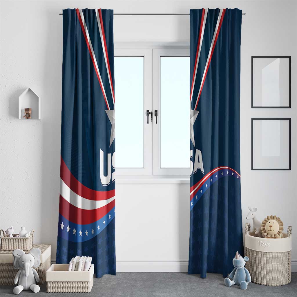USA Star Medal Window Curtain United States of America Champion - Wonder Print Shop