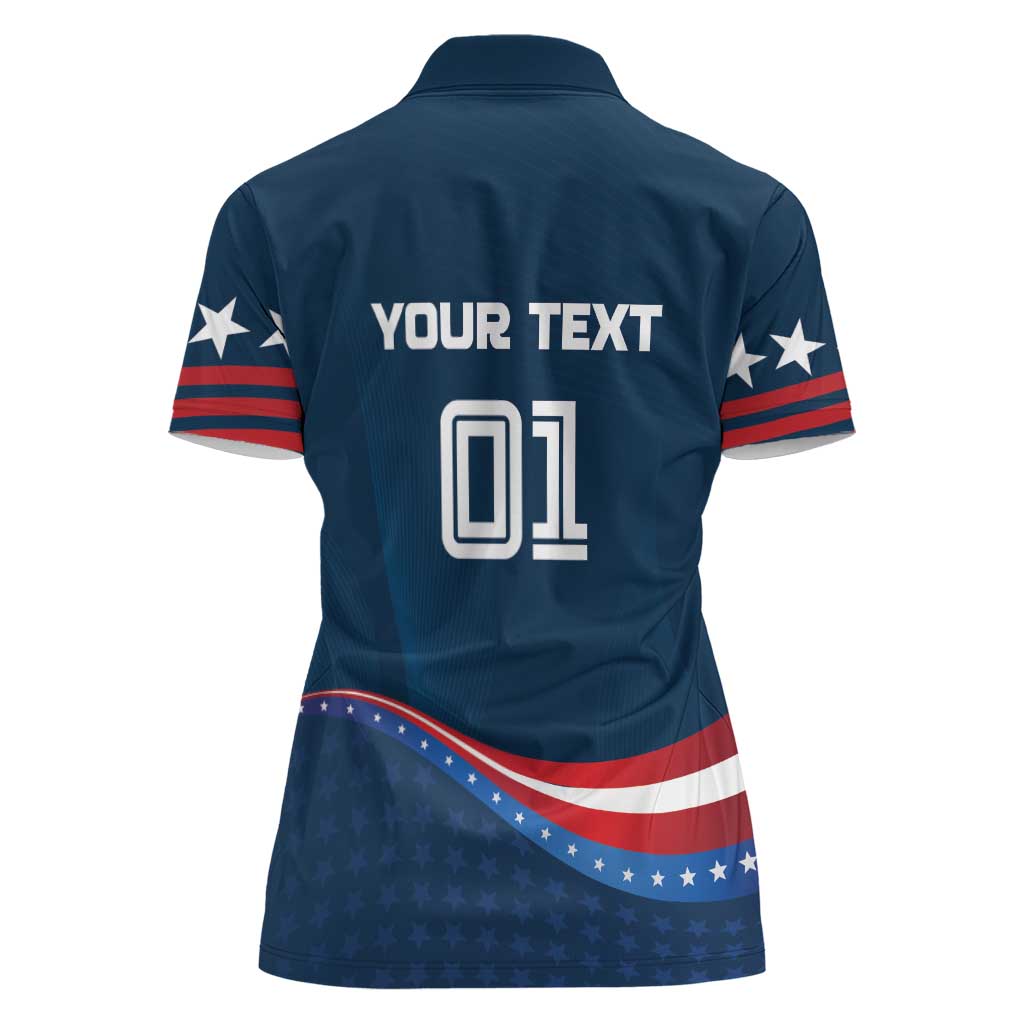 Custom USA Star Medal Women Polo Shirt United States of America Champion - Wonder Print Shop
