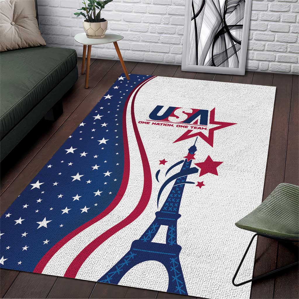 USA Eiffel Tower Area Rug One Nation One Team - Wonder Print Shop