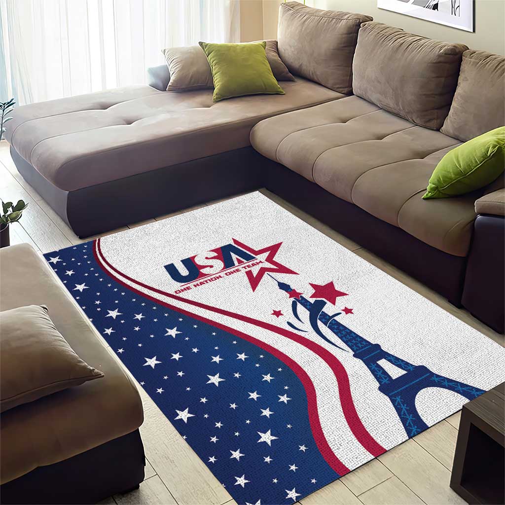 USA Eiffel Tower Area Rug One Nation One Team - Wonder Print Shop