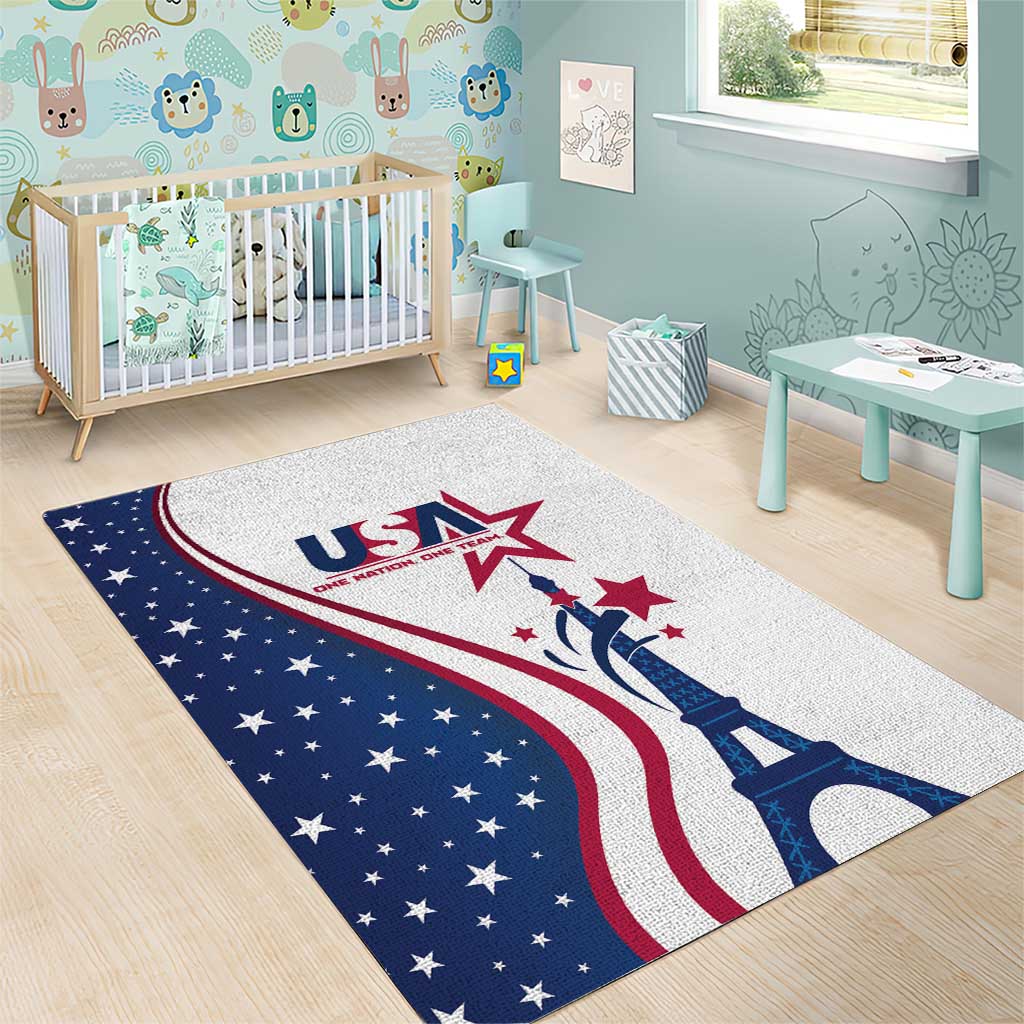 USA Eiffel Tower Area Rug One Nation One Team - Wonder Print Shop