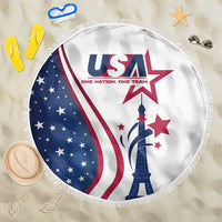 USA Eiffel Tower Beach Blanket One Nation One Team - Wonder Print Shop