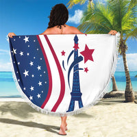 USA Eiffel Tower Beach Blanket One Nation One Team - Wonder Print Shop