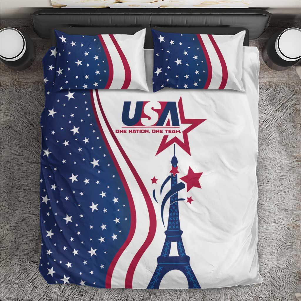 USA Eiffel Tower Bedding Set One Nation One Team - Wonder Print Shop