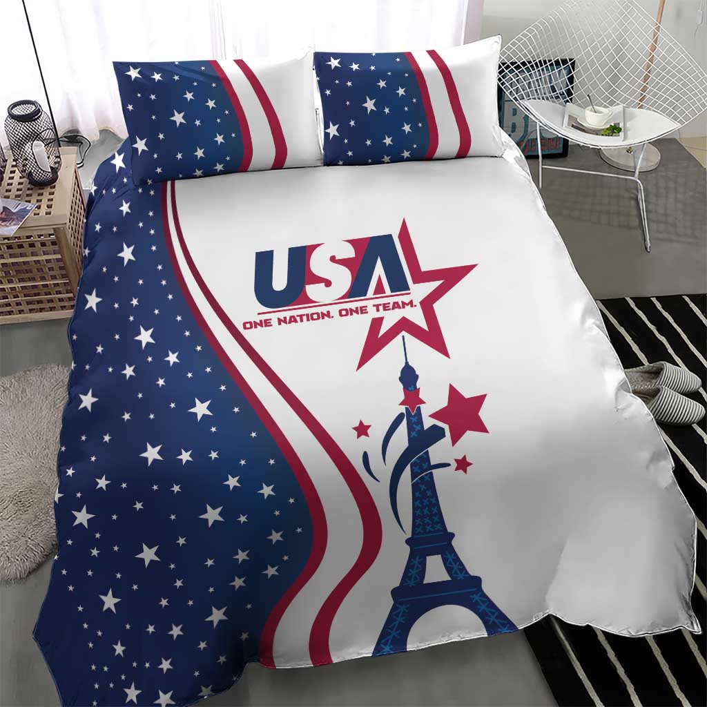 USA Eiffel Tower Bedding Set One Nation One Team - Wonder Print Shop