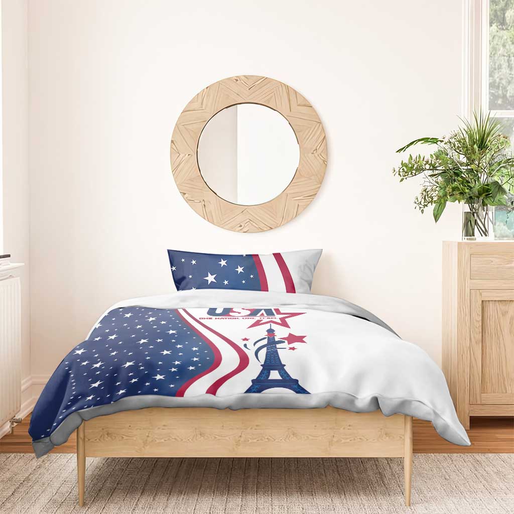 USA Eiffel Tower Bedding Set One Nation One Team - Wonder Print Shop