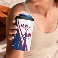USA Eiffel Tower 4 in 1 Can Cooler Tumbler One Nation One Team - Wonder Print Shop