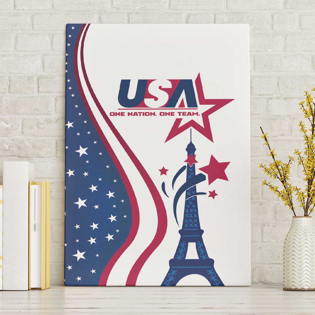 USA Eiffel Tower Canvas Wall Art One Nation One Team - Wonder Print Shop