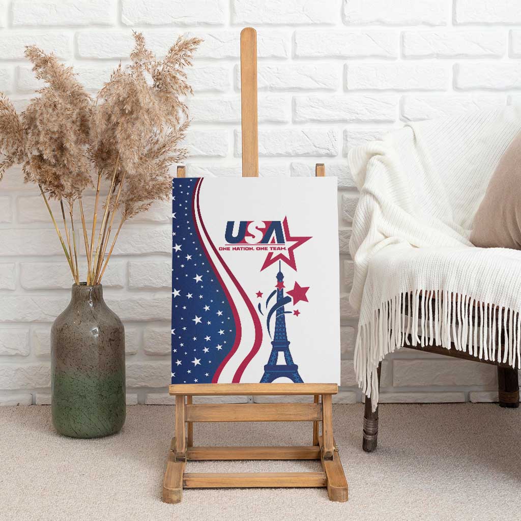 USA Eiffel Tower Canvas Wall Art One Nation One Team - Wonder Print Shop