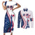 Custom USA Eiffel Tower Couples Matching Short Sleeve Bodycon Dress and Long Sleeve Button Shirt One Nation One Team - Wonder Print Shop