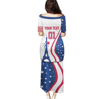 Custom USA Eiffel Tower Family Matching Puletasi and Hawaiian Shirt One Nation One Team - Wonder Print Shop