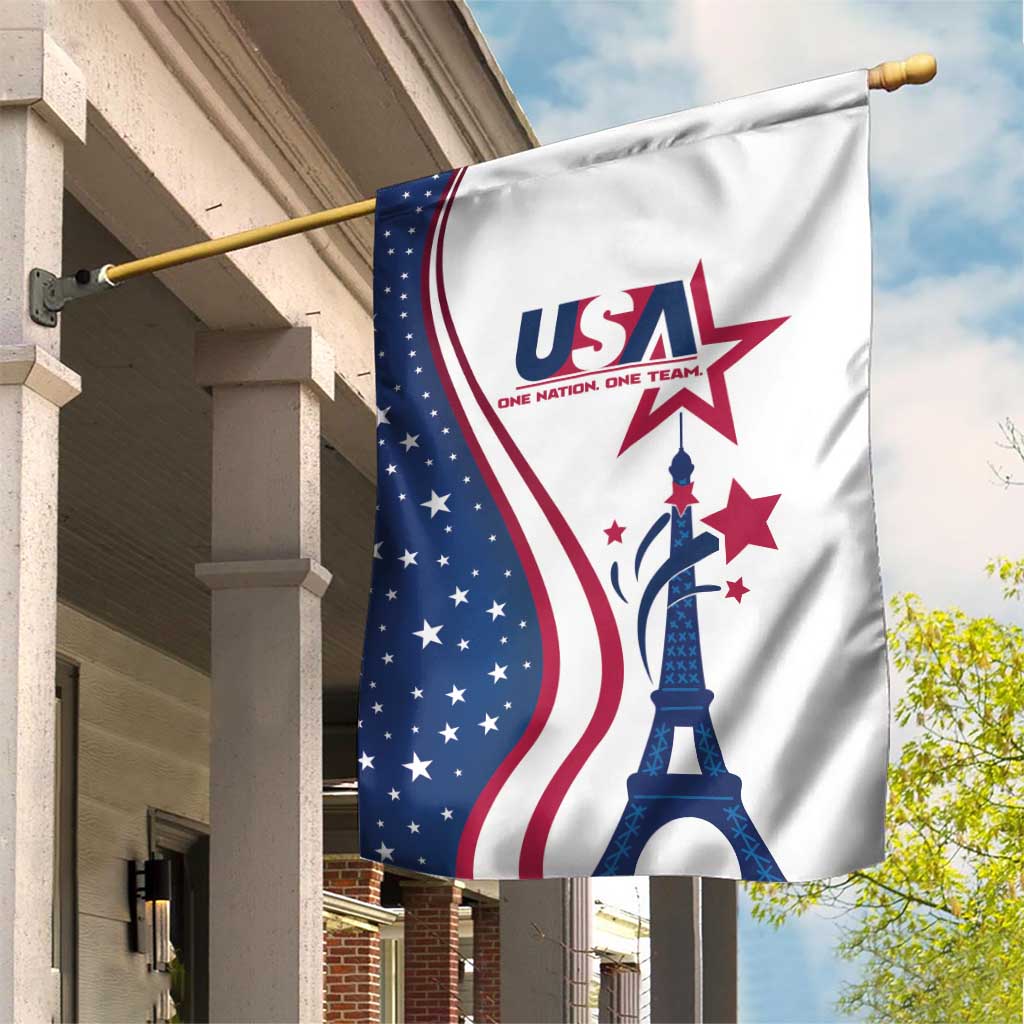USA Eiffel Tower Garden Flag One Nation One Team - Wonder Print Shop
