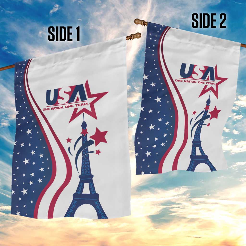USA Eiffel Tower Garden Flag One Nation One Team - Wonder Print Shop