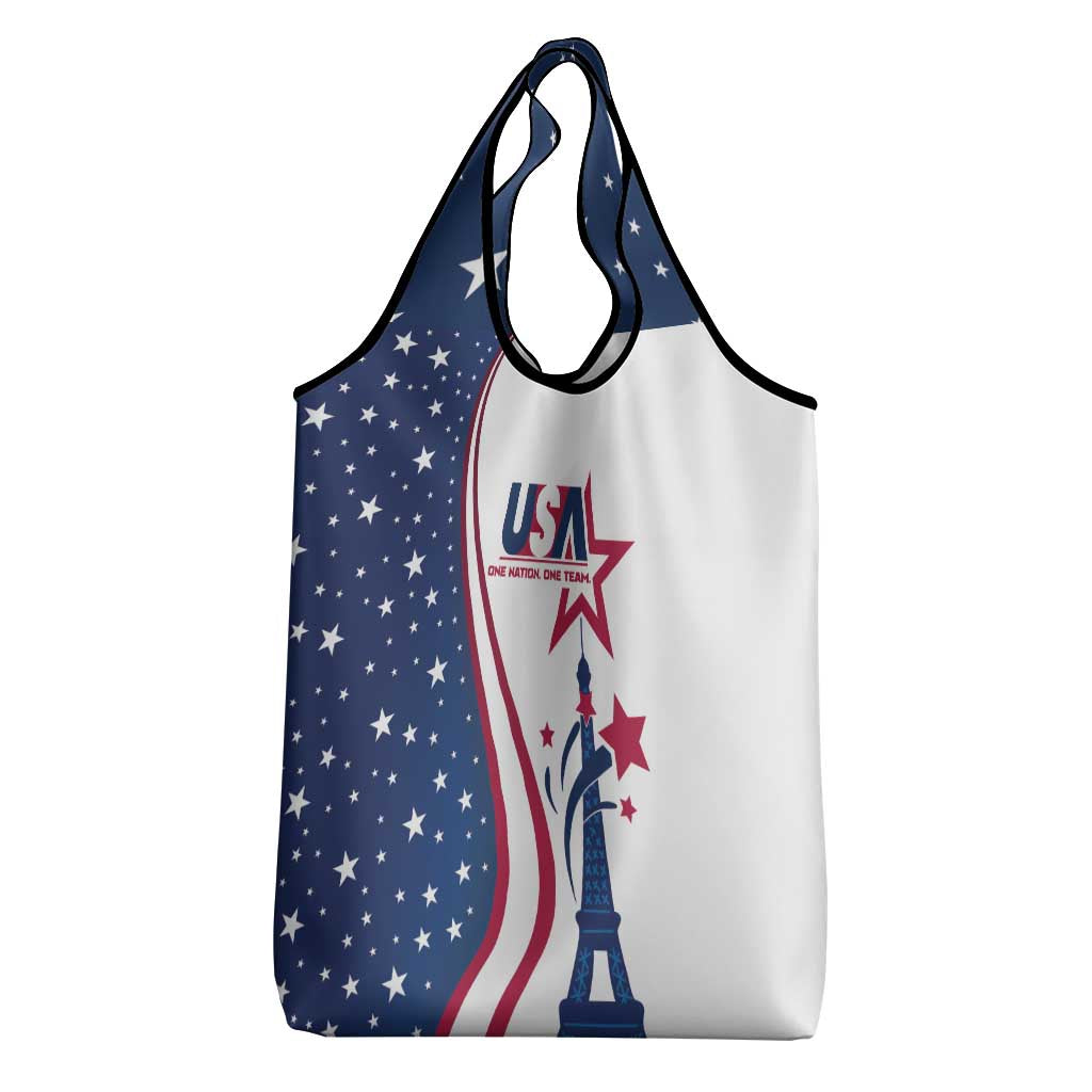 USA Eiffel Tower Grocery Bag One Nation One Team