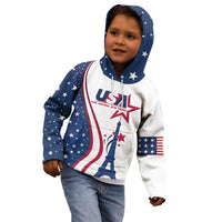 Custom USA Eiffel Tower Kid Hoodie One Nation One Team - Wonder Print Shop