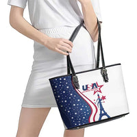 USA Eiffel Tower Leather Tote Bag One Nation One Team - Wonder Print Shop