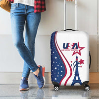 USA Eiffel Tower Luggage Cover One Nation One Team - Wonder Print Shop