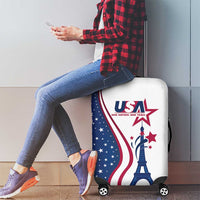 USA Eiffel Tower Luggage Cover One Nation One Team - Wonder Print Shop