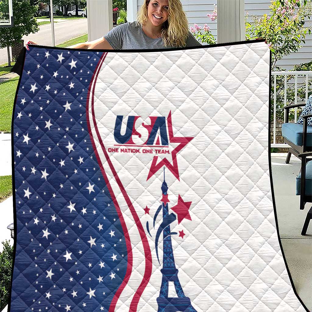 USA Eiffel Tower Quilt One Nation One Team - Wonder Print Shop