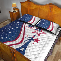 USA Eiffel Tower Quilt Bed Set One Nation One Team - Wonder Print Shop