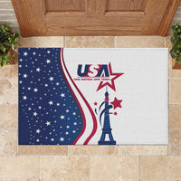 USA Eiffel Tower Rubber Doormat One Nation One Team - Wonder Print Shop