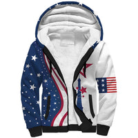 Custom USA Eiffel Tower Sherpa Hoodie One Nation One Team - Wonder Print Shop