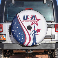 USA Eiffel Tower Spare Tire Cover One Nation One Team - Wonder Print Shop