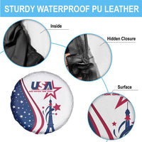 USA Eiffel Tower Spare Tire Cover One Nation One Team - Wonder Print Shop