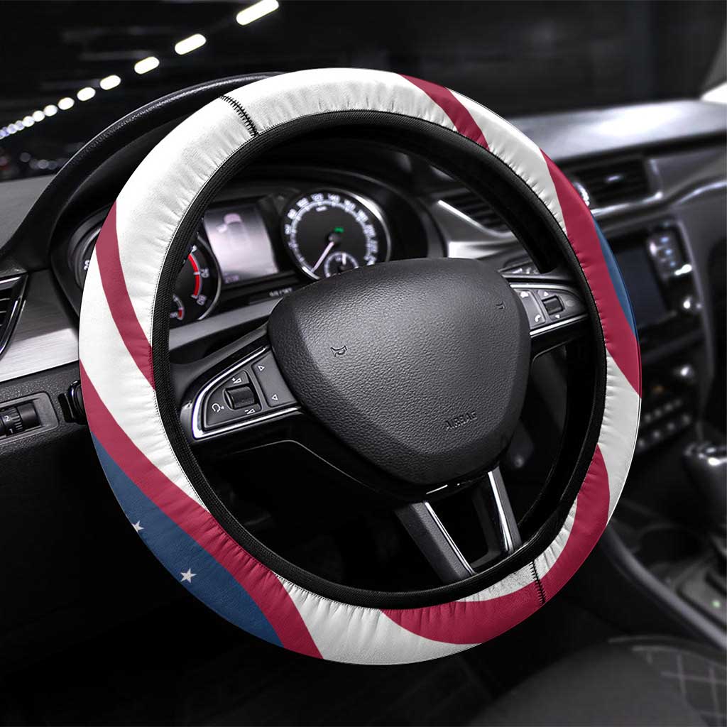 USA Eiffel Tower Steering Wheel Cover One Nation One Team - Wonder Print Shop