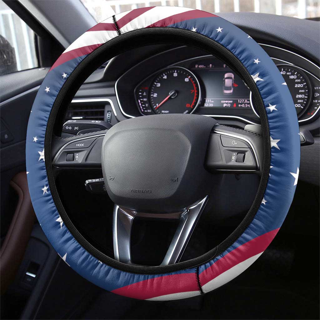 USA Eiffel Tower Steering Wheel Cover One Nation One Team - Wonder Print Shop