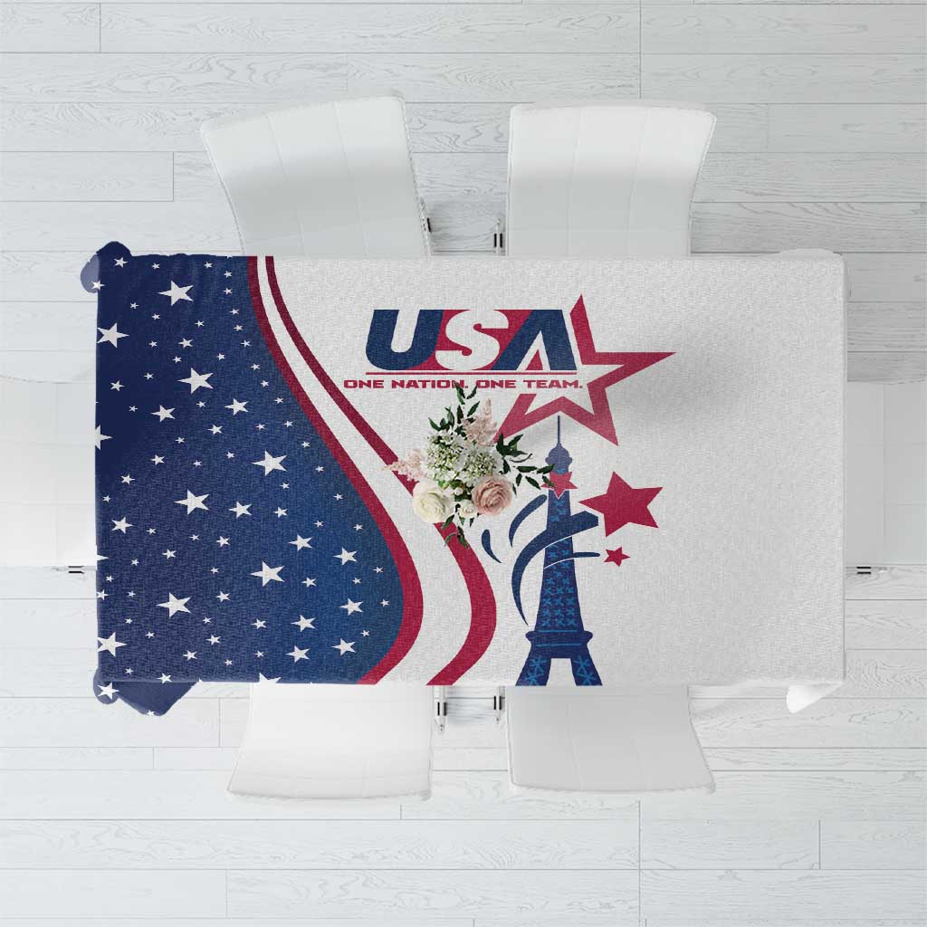 USA Eiffel Tower Tablecloth One Nation One Team - Wonder Print Shop