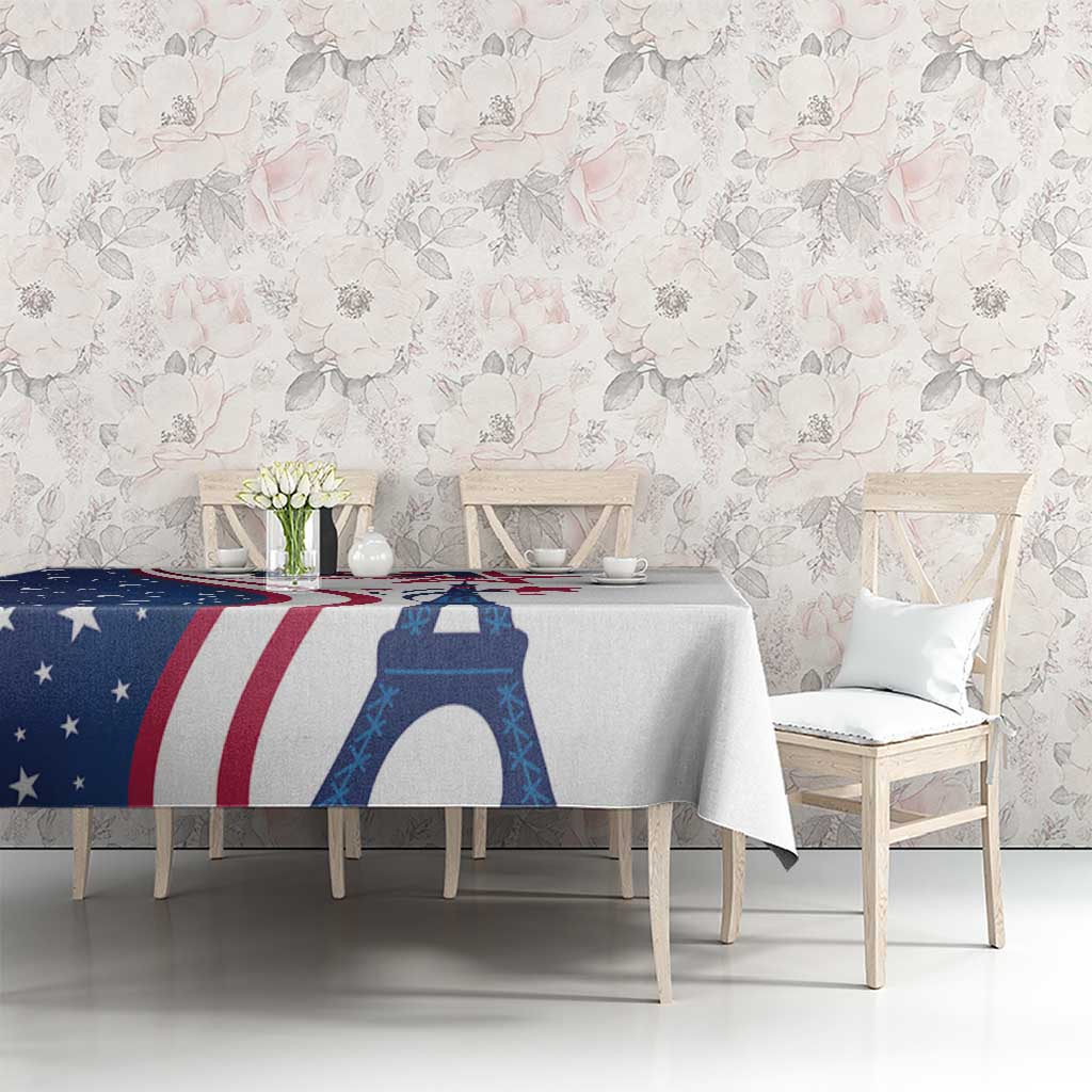 USA Eiffel Tower Tablecloth One Nation One Team - Wonder Print Shop