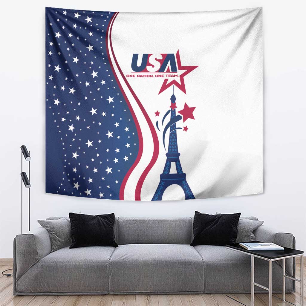 USA Eiffel Tower Tapestry One Nation One Team - Wonder Print Shop