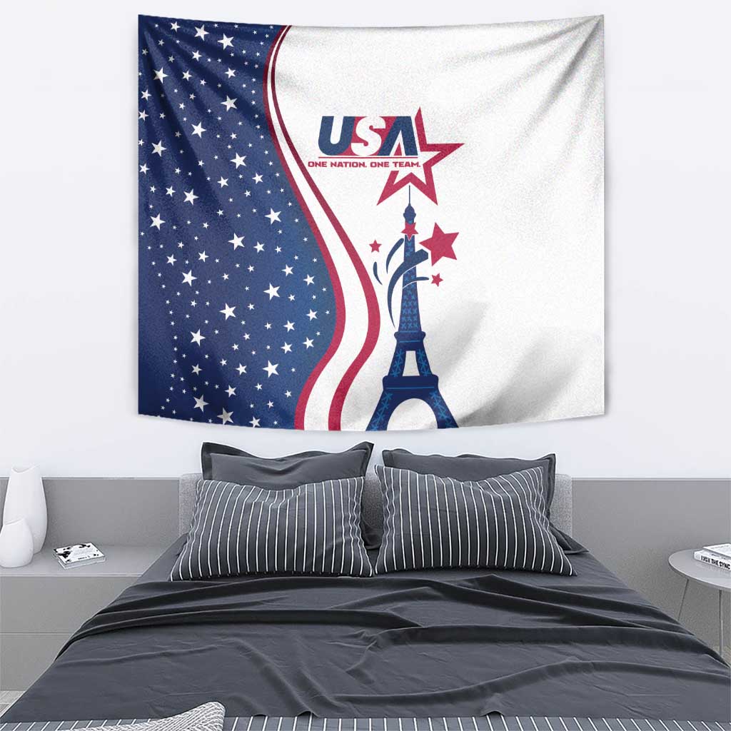 USA Eiffel Tower Tapestry One Nation One Team - Wonder Print Shop