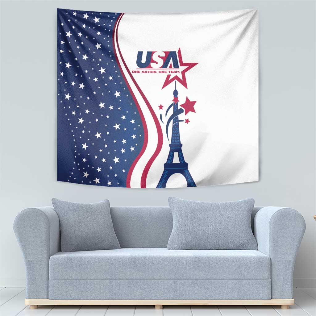 USA Eiffel Tower Tapestry One Nation One Team - Wonder Print Shop