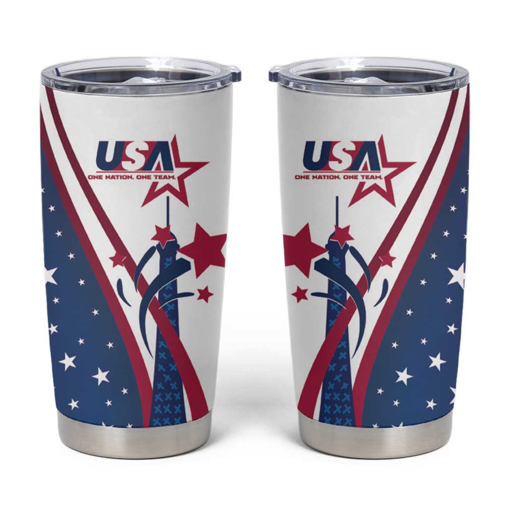 USA Eiffel Tower Tumbler Cup One Nation One Team - Wonder Print Shop