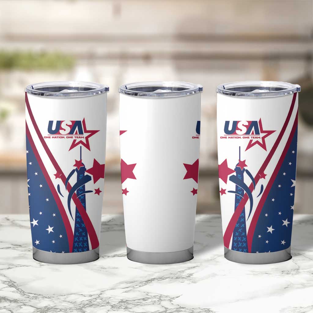USA Eiffel Tower Tumbler Cup One Nation One Team - Wonder Print Shop