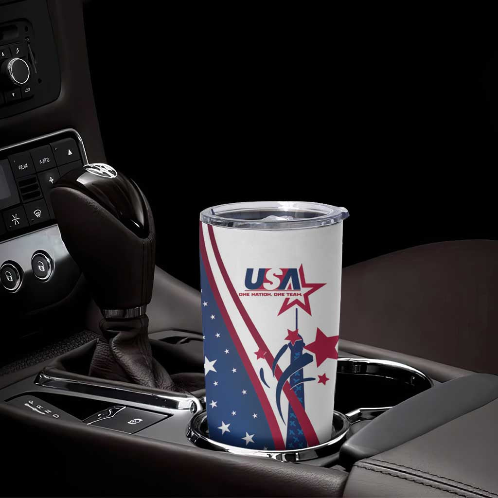 USA Eiffel Tower Tumbler Cup One Nation One Team - Wonder Print Shop