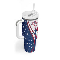 USA Eiffel Tower Tumbler With Handle One Nation One Team - Wonder Print Shop