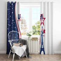 USA Eiffel Tower Window Curtain One Nation One Team - Wonder Print Shop
