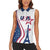 Custom USA Eiffel Tower Women Sleeveless Polo Shirt One Nation One Team - Wonder Print Shop