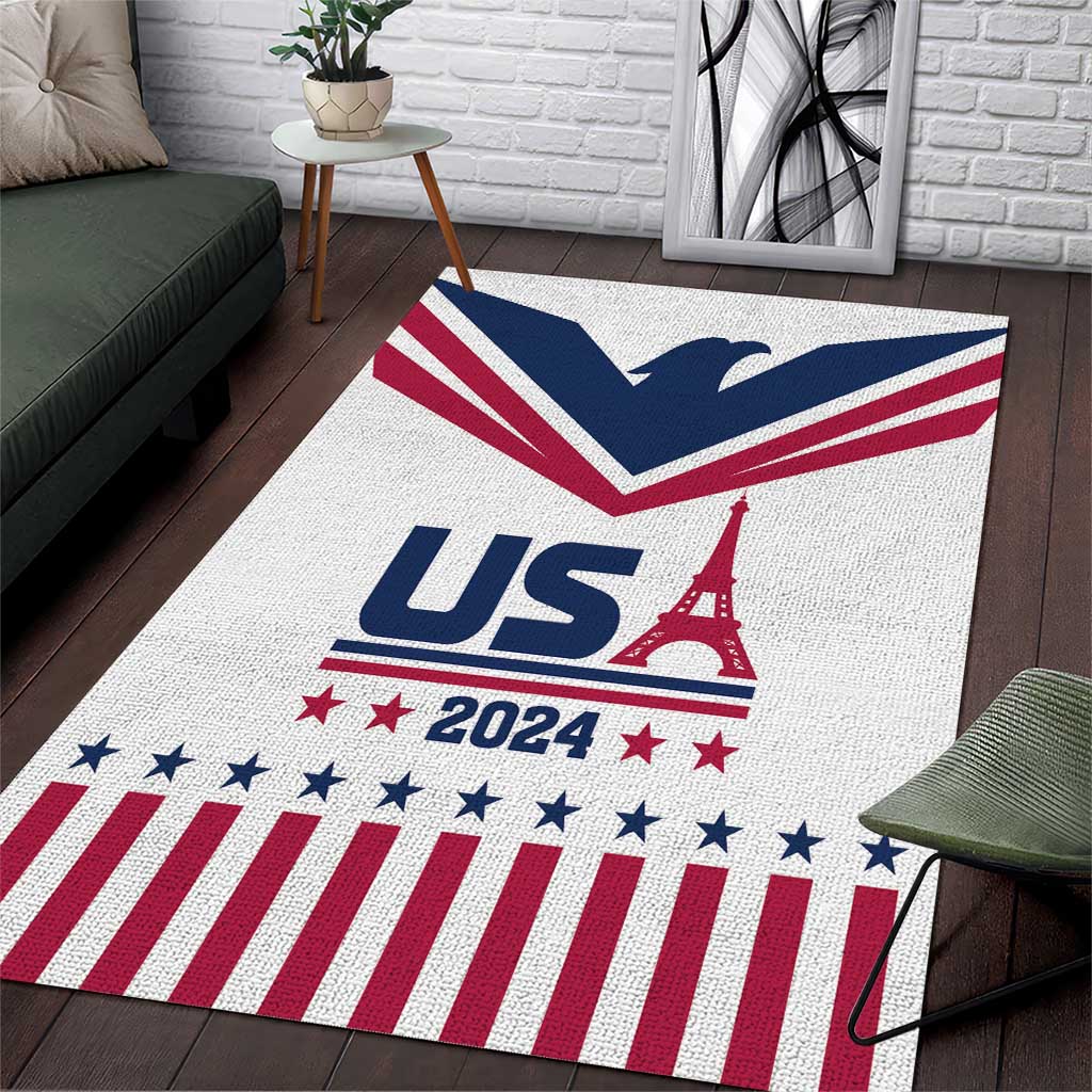 USA 2024 Eiffel Tower Area Rug United States Summer Sport - Wonder Print Shop