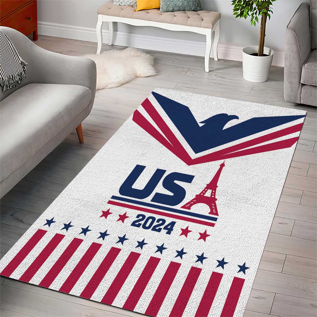 USA 2024 Eiffel Tower Area Rug United States Summer Sport - Wonder Print Shop